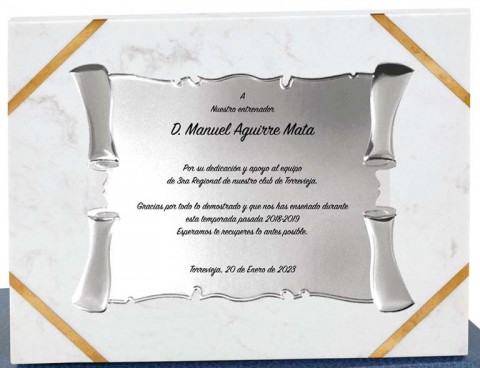 (119)placa + marmol 24 x 19 cm