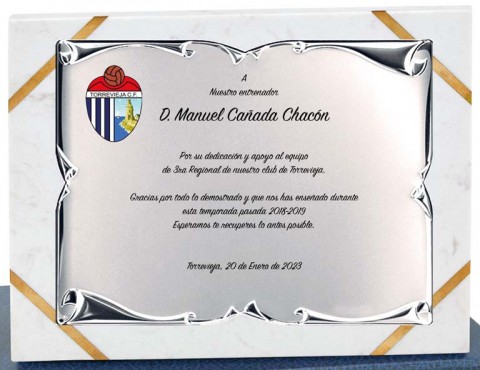 (120)placa + marmol 24 x 19 cm