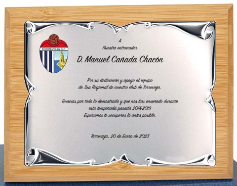 (120)placa + madera premium 21 x 17 cm