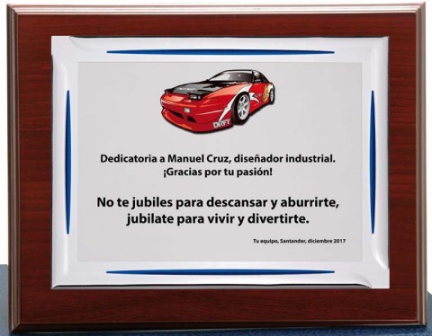 (130)placa + madera premium 21 x 17 cm