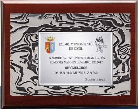 (132)placa + madera economica 24 x 19 cm