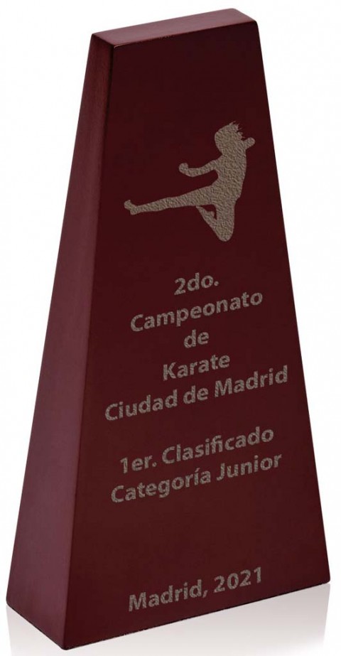 (134)trofeo madera 18 cm