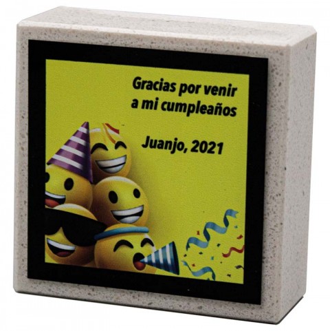 (138)marmol + placa sublimacion 7,5 x 7,5 cm