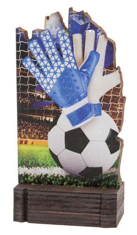 (240)trofeo madera portero 13 cm
