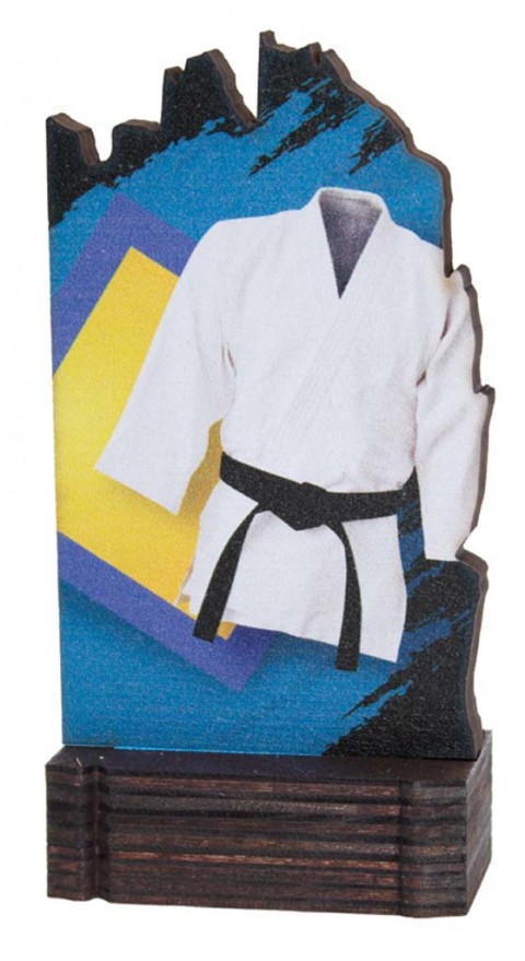 (240)trofeo madera artes marciales 13 cm