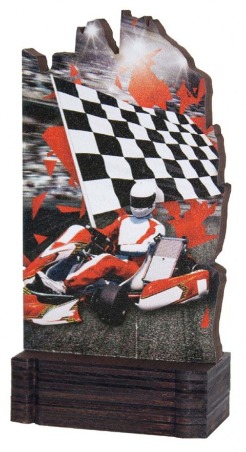(240)trofeo madera karts 13 cm