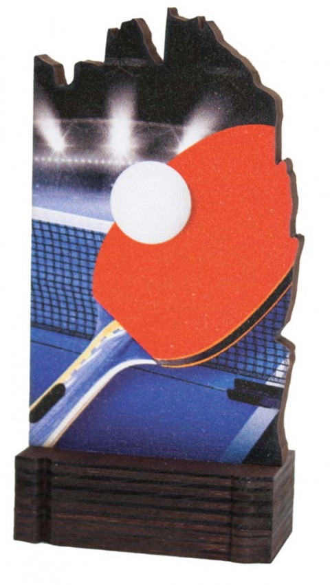 (240)trofeo madera tenis de mesa 13 cm