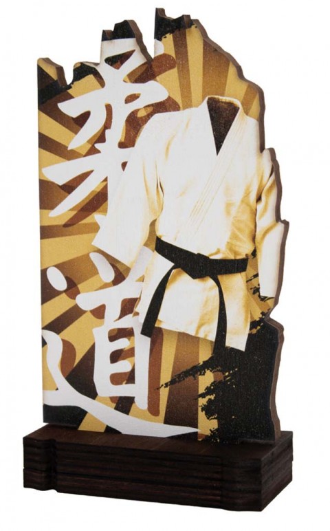 (242)trofeo madera artes marciales 19 cm