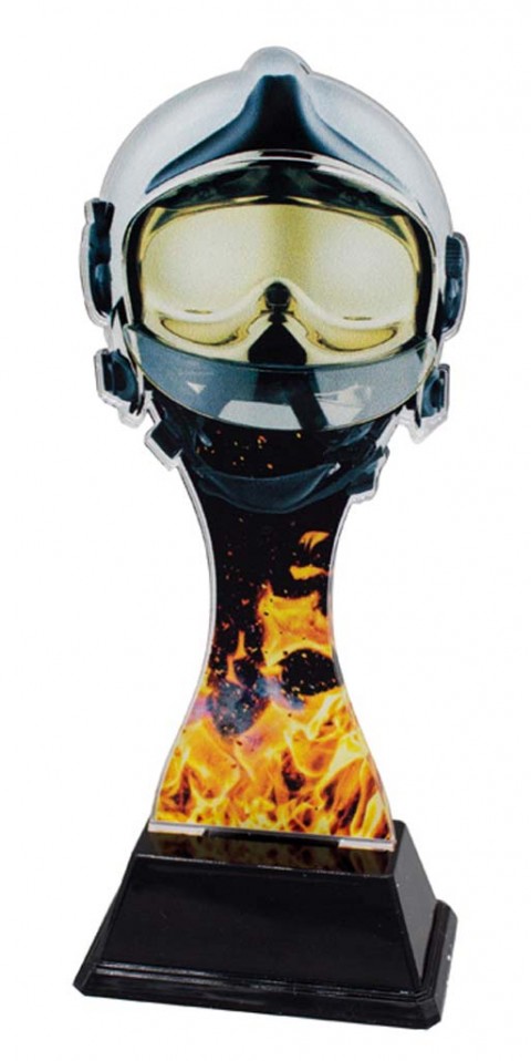 (246)trofeo metacrilato bombero 17 cm