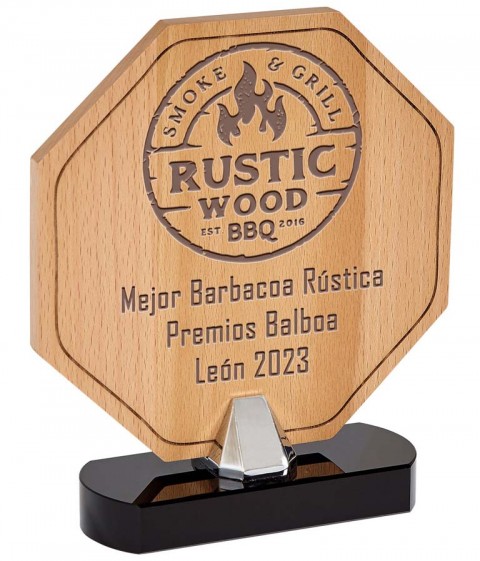 (10)trofeo madera especial grabacion 16 cm