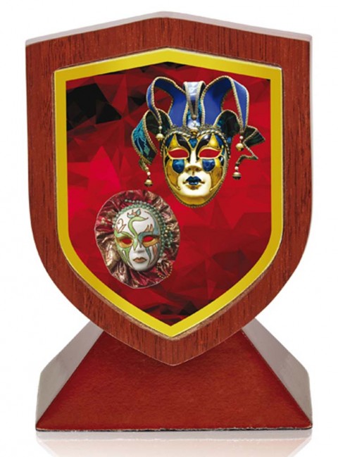 (243)trofeo madera carnaval 13 cm