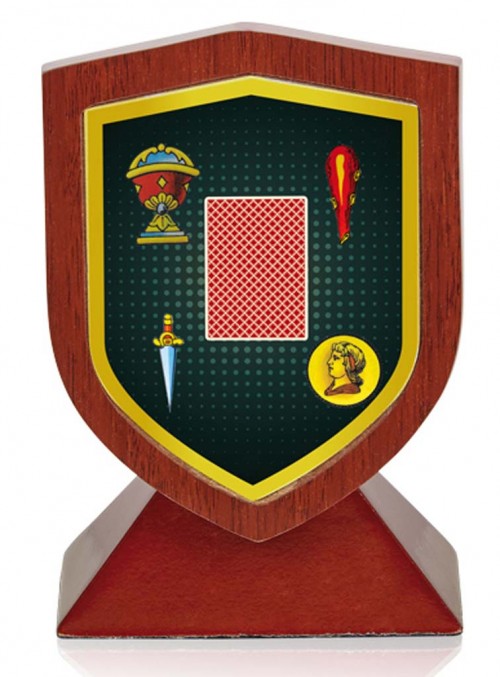 (243)TROFEO MADERA CARTAS 13 cm