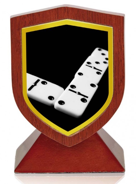 (243)trofeo madera domino 13 cm