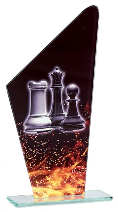 (201)TROFEO CRISTAL AJEDREZ 22 cm