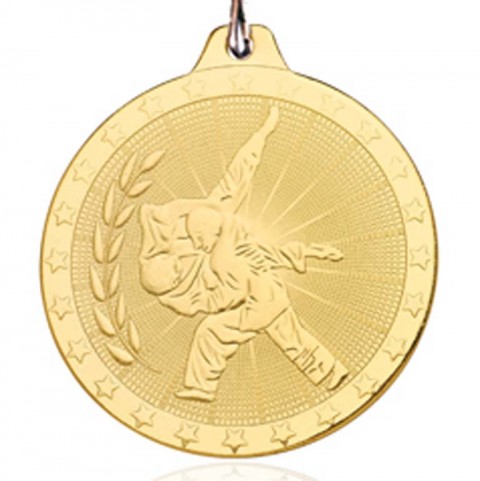 (19)medalla judo  5 cm  oro