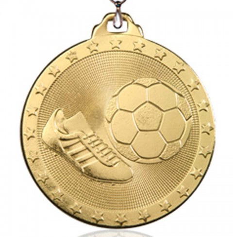 (19)medalla futbol oro  5 cm oro