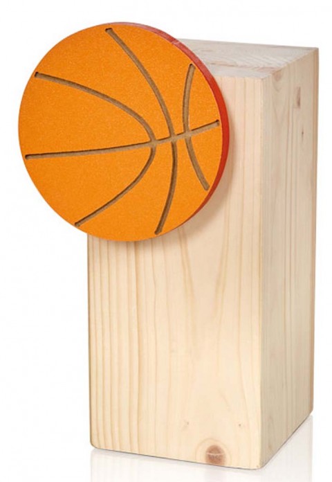 (9)trofeo madera especial baloncesto 18 cm