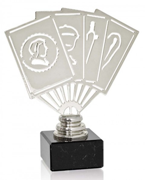 (226)trofeo metal cartas espaola 16 cm