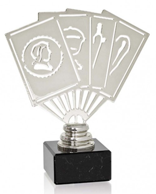 (226)TROFEO METAL CARTAS ESPAOLA 16 cm