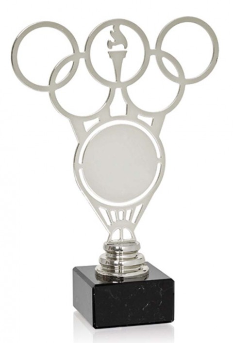 (226)trofeo metal aros olimpicos alegorico 20 cm