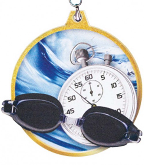 (12)KIT MEDALLA MADERA NATACION  + CINTA 10 mm 7 cm