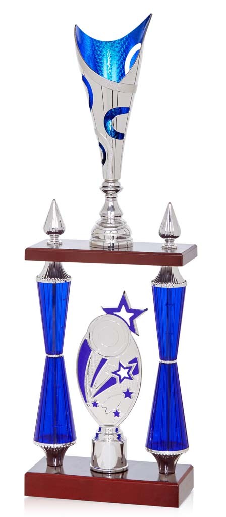 (116)  trofeo columnas azul 