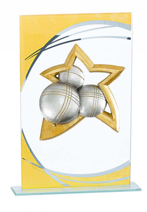 (211)  trofeo cristal  con aplique 