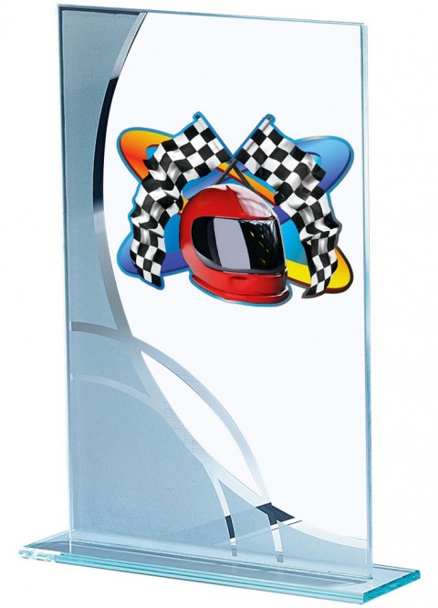 (215)  trofeo cristal  con aplique 