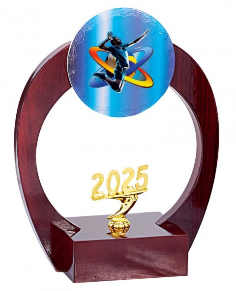 (217)  trofeo madera con aplique