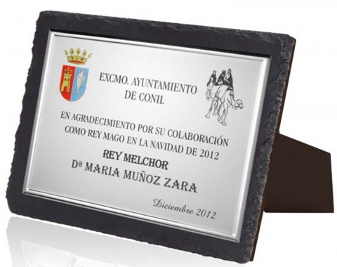 (128) placa homenaje soporte pizarra