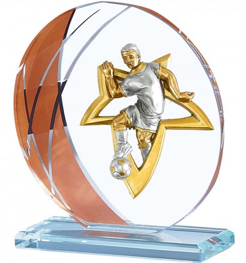 (212)  trofeo cristal con aplique 