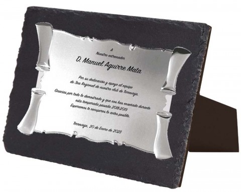 (129) placa de homenaje soporte de pizarra 