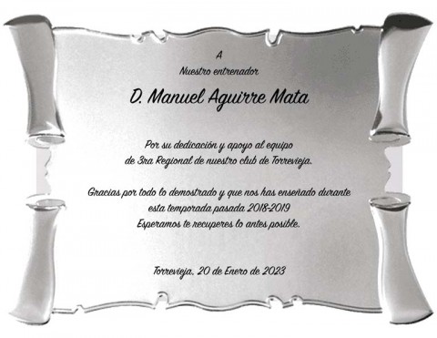 (129) placa de homenaje madera economica 