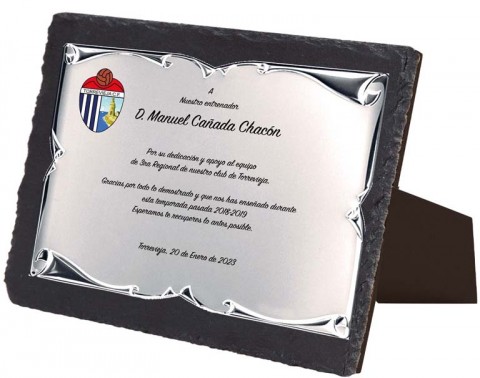 (130) placa de homenaje soporte de pizarra 