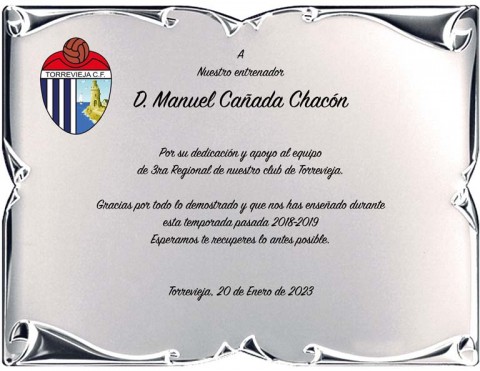 (130) placa de homenaje madera economica 