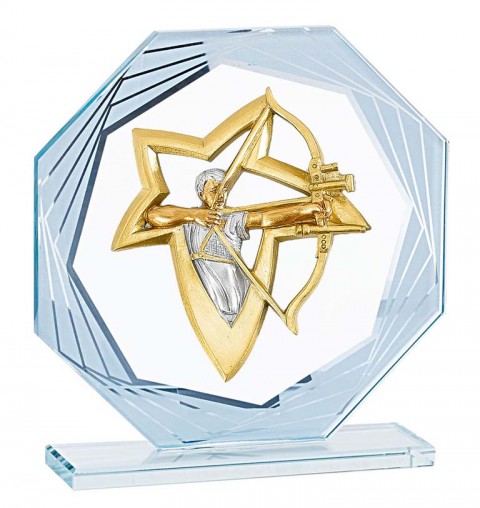 (212)  trofeo cristal  con aplique 