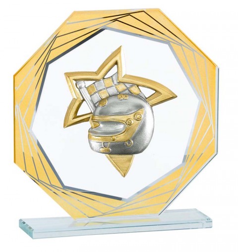 (212)  trofeo cristal  con aplique 