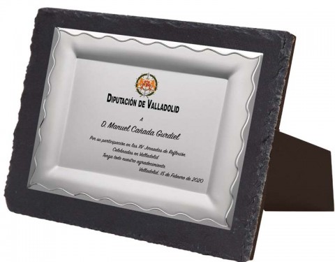 (132) placa de homenaje soporte de pizarra 