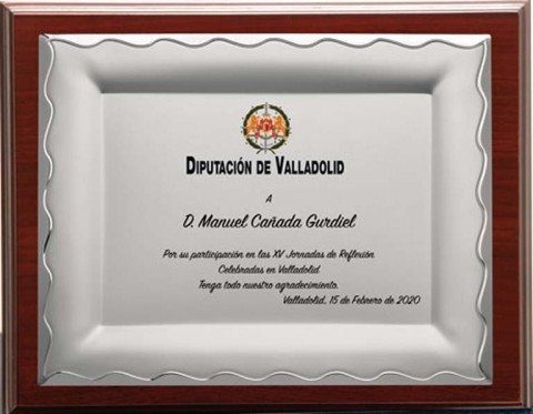 (132) placa de homenaje calidad madera lujo 