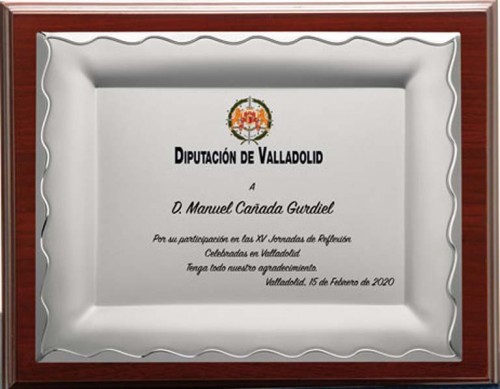 (132) PLACA DE HOMENAJE CALIDAD MADERA ECONOMICA
