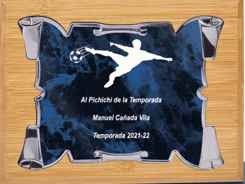(134) placa de homenaje madera bambu 