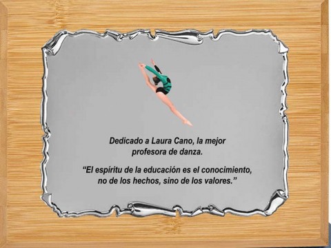 (135) placa de homenaje madera bambu
