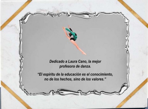 (135) PLACA DE HOMENAJE SOPORTE DE MARMOL 