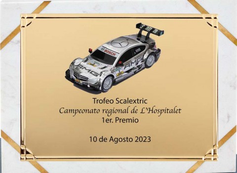 (136) placa de homenaje soporte de marmol 