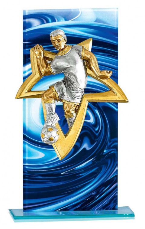 (211)  trofeo cristal  con aplique