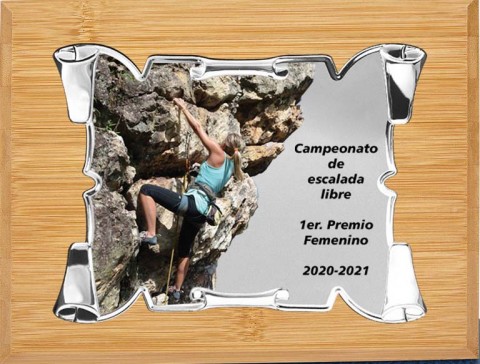 (137) placa de homenaje madera bambu