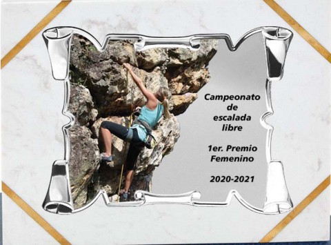 (137) placa de homenaje soporte de marmol