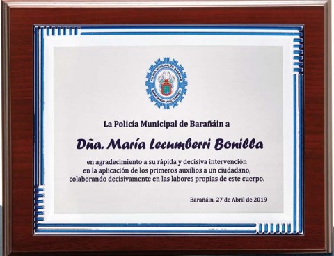 (138) placa de homenaje madera economica 
