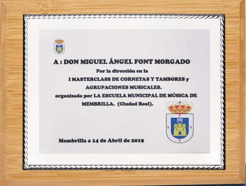 (138) placa de homenaje madera bambu 