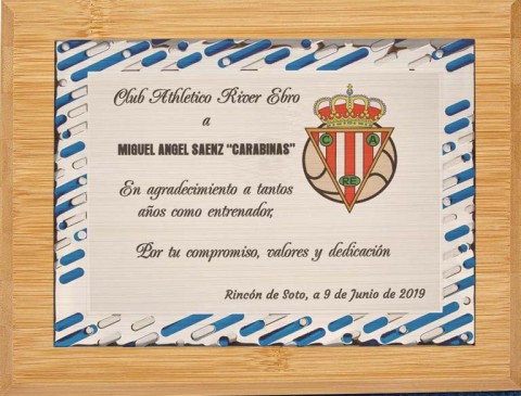 (139) placa de homenaje soporte de marmol 